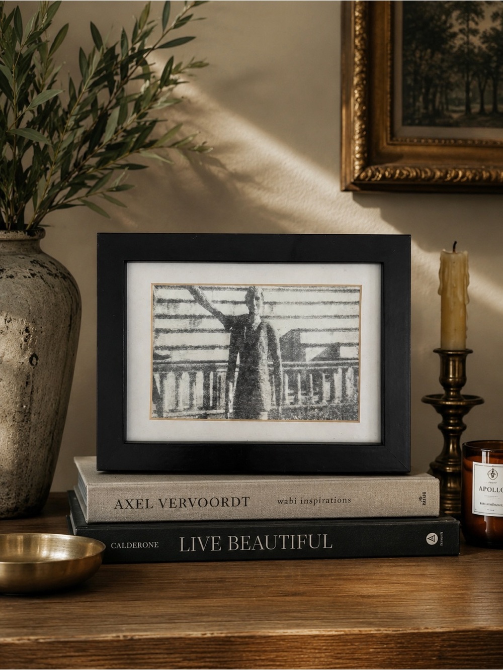 Black Framed Monochrome Art Print